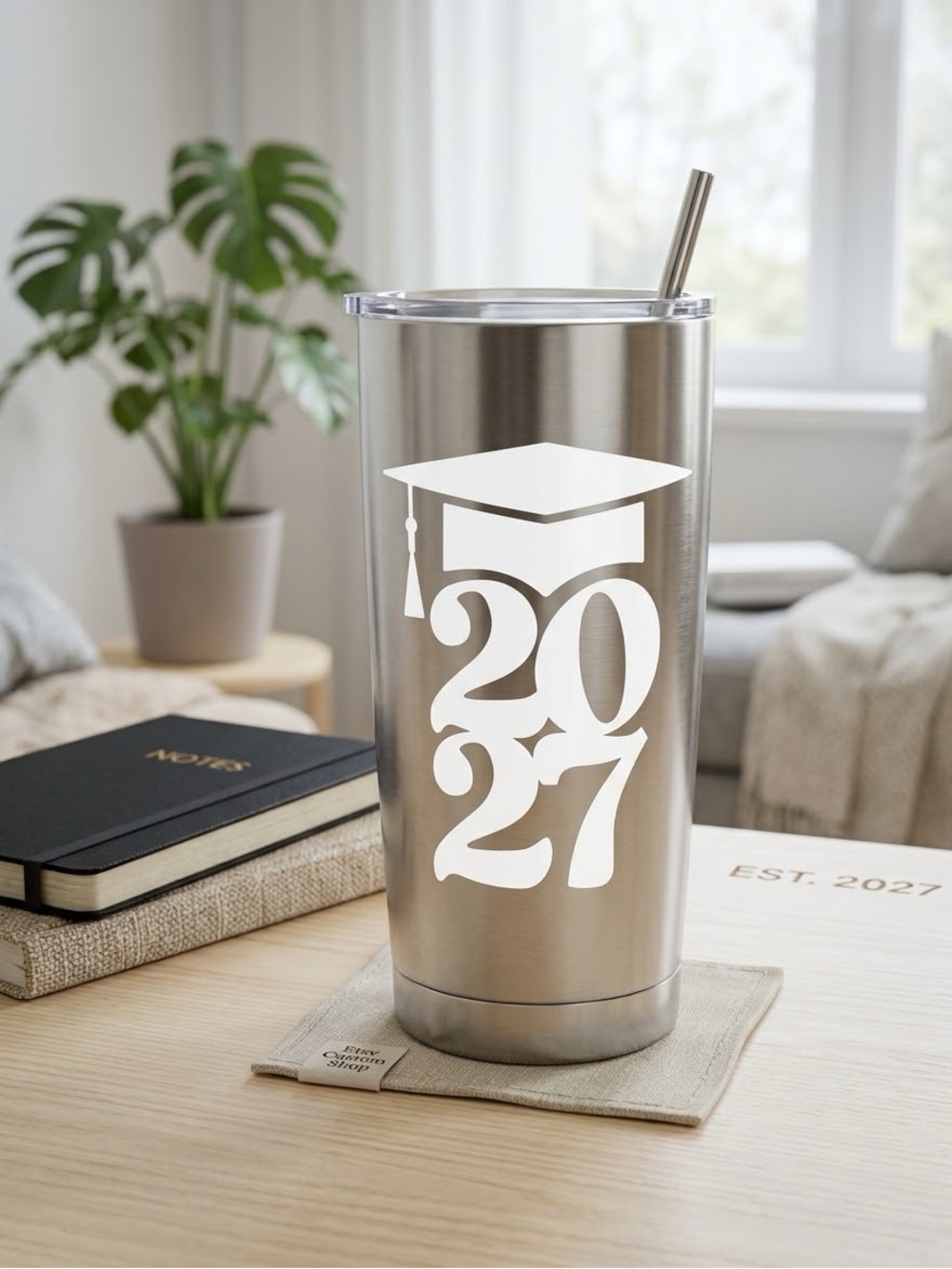 Class of 2027 white vinyl decal